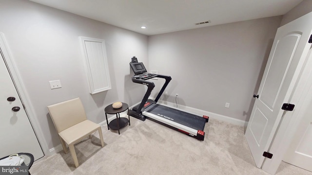 2714 Fait Ave, Baltimore, MD 21224 - workout area with carpet, baseboards, and recessed lighting