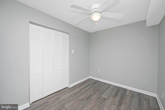 13 Briarcliff Rd, Marlton, NJ 08053 - unfurnished bedroom featuring wood finished floors, baseboards, a closet, and ceiling fan