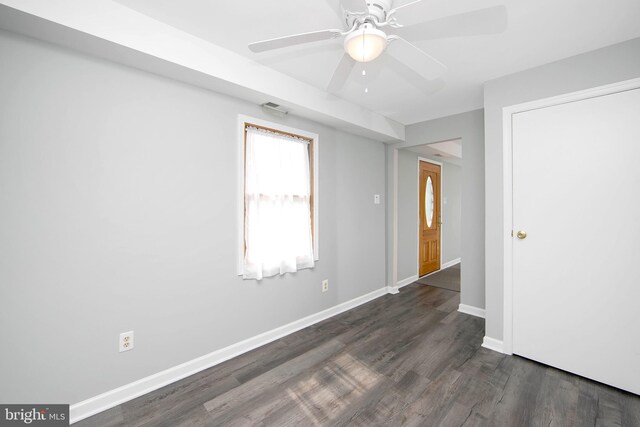 13 Briarcliff Rd, Marlton, NJ 08053 - unfurnished room featuring a ceiling fan, baseboards, and dark wood-style floors