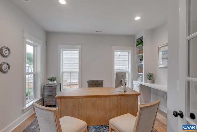 6119-2 Jarmans Gap Rd Lot 2Jarmans, Gap, Crozet, VA 22932 - office featuring light wood finished floors, recessed lighting, baseboards, and built in shelves