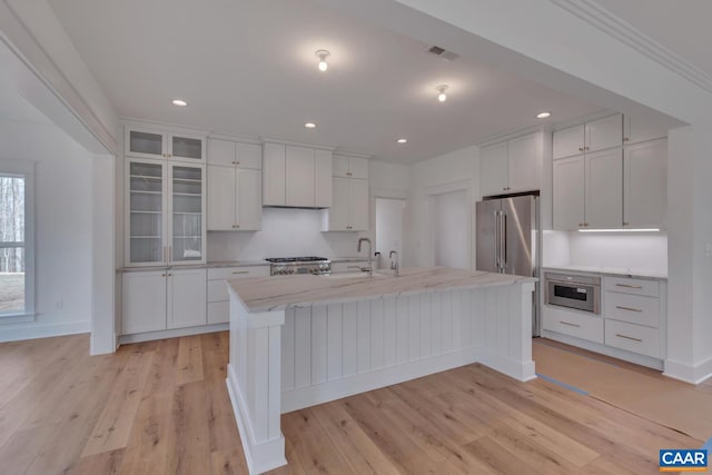 6119-2 Jarmans Gap Rd Lot 2Jarmans, Gap, Crozet, VA 22932 - kitchen with high quality fridge, a sink, white cabinets, and recessed lighting