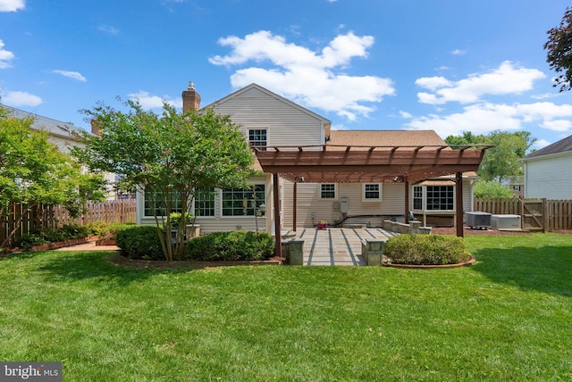 17220 Larosa Dr, Rockville, MD 20855 - back of property featuring central air condition unit, a pergola, and a patio area