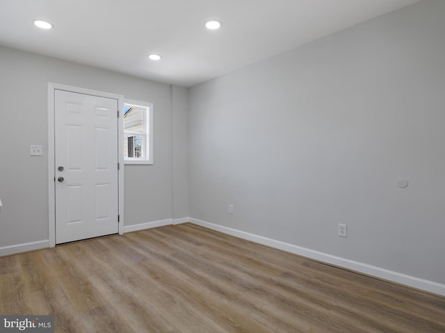 7907 Wallace Rd, Dundalk, MD 21222 - entryway featuring light wood-style flooring, baseboards, and recessed lighting