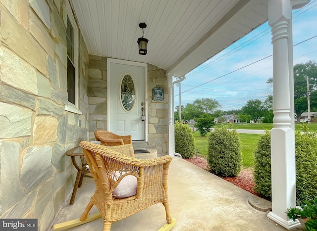 6165 Hawthorne Rd, La Plata, MD 20646 - entrance to property featuring stone siding and a porch