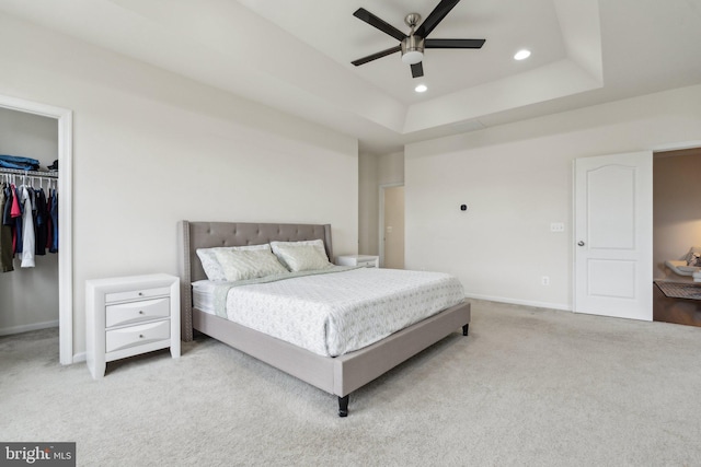 42533 Benfold Sq, Brambleton, VA 20148 - bedroom with carpet flooring, a walk in closet, baseboards, a closet, and recessed lighting