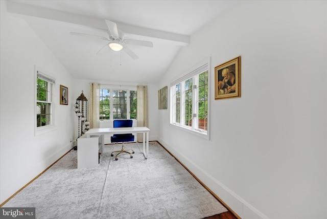 5804 Woodcrest Ave, Baltimore, MD 21215 - office area featuring baseboards and a ceiling fan