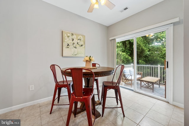 25 Kennedy Ct, Princeton, NJ 08540 - dining room featuring baseboards, ceiling fan, and light tile patterned flooring