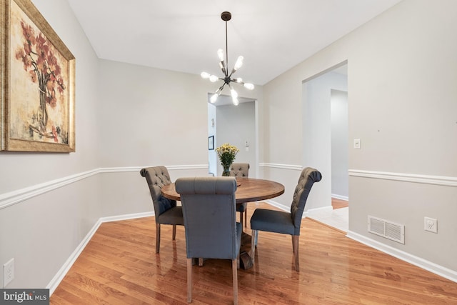 25 Kennedy Ct, Princeton, NJ 08540 - dining space featuring a chandelier, light wood finished floors, and baseboards