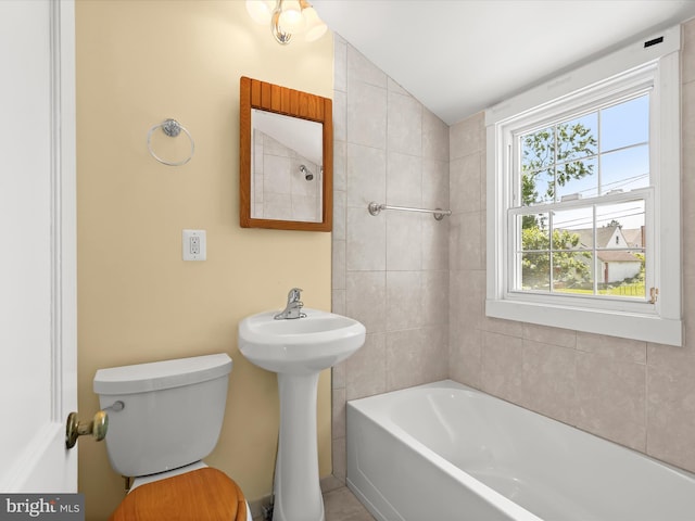 1229 7 Oaks Rd, Halethorpe, MD 21227 - full bathroom with toilet, a sink, and bathtub / shower combination