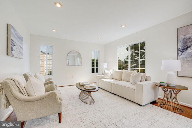 1812 N Culpeper St, Arlington, VA 22207 - living room with baseboards, recessed lighting, and wood finished floors