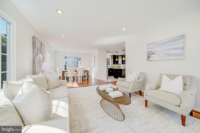 1812 N Culpeper St, Arlington, VA 22207 - living area featuring wood finished floors, recessed lighting, and baseboards