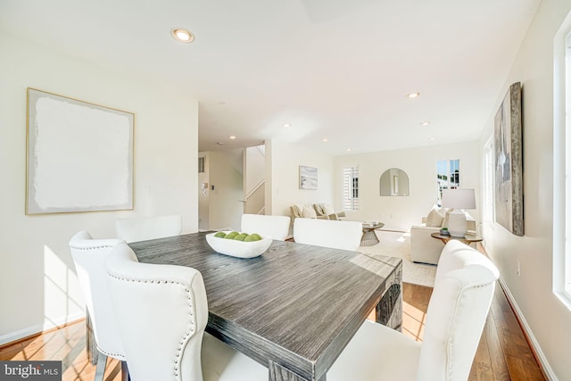 1812 N Culpeper St, Arlington, VA 22207 - dining space with light wood-style flooring, recessed lighting, and baseboards