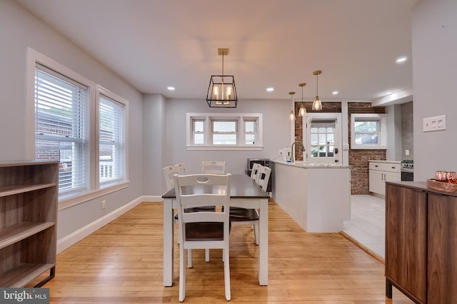 616 New Holland Ave, Lancaster, PA 17602 - dining area featuring light wood-style floors, a chandelier, and recessed lighting
