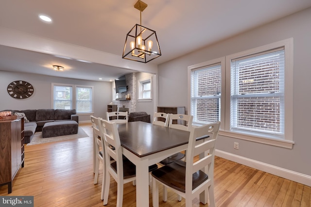 616 New Holland Ave, Lancaster, PA 17602 - dining area featuring light wood-style floors, a chandelier, and recessed lighting
