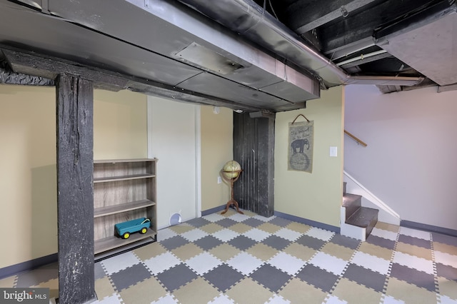 616 New Holland Ave, Lancaster, PA 17602 - finished below grade area with tile patterned floors and stairs