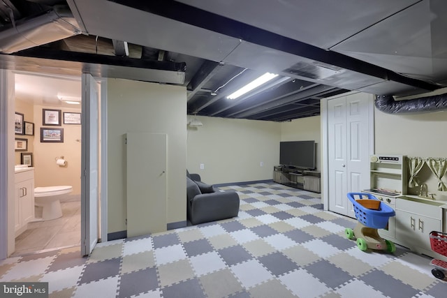 616 New Holland Ave, Lancaster, PA 17602 - finished basement with tile patterned floors