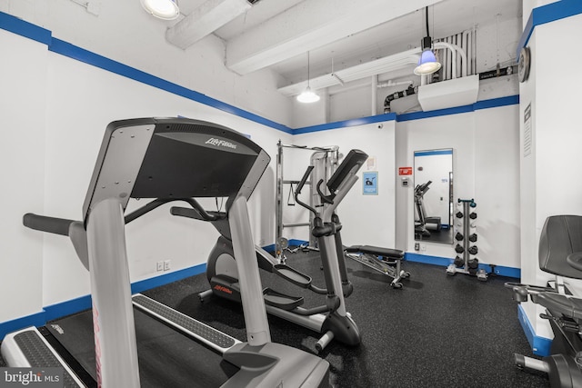 1435 4th St SW Unit B513, Washington, DC 20024 - gym featuring beamed ceiling