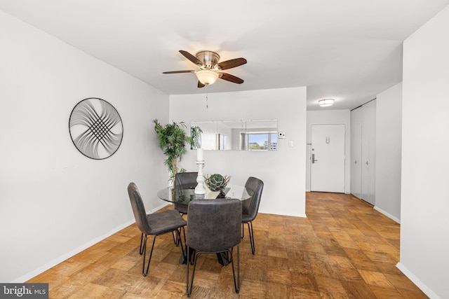 1435 4th St SW Unit B513, Washington, DC 20024 - dining room with a ceiling fan and baseboards