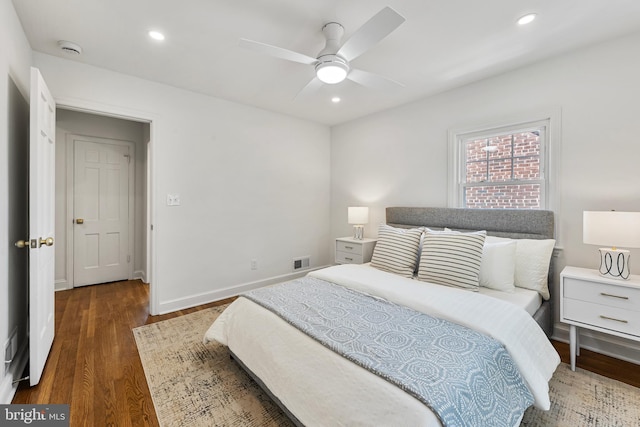 1604 Crittenden St NE, Washington, DC 20017 - bedroom with wood finished floors, recessed lighting, baseboards, and ceiling fan