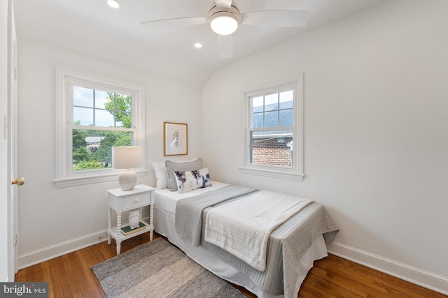 1604 Crittenden St NE, Washington, DC 20017 - bedroom featuring multiple windows, baseboards, wood finished floors, recessed lighting, and ceiling fan