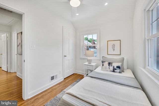 1604 Crittenden St NE, Washington, DC 20017 - bedroom with light wood-style floors, baseboards, lofted ceiling, and recessed lighting
