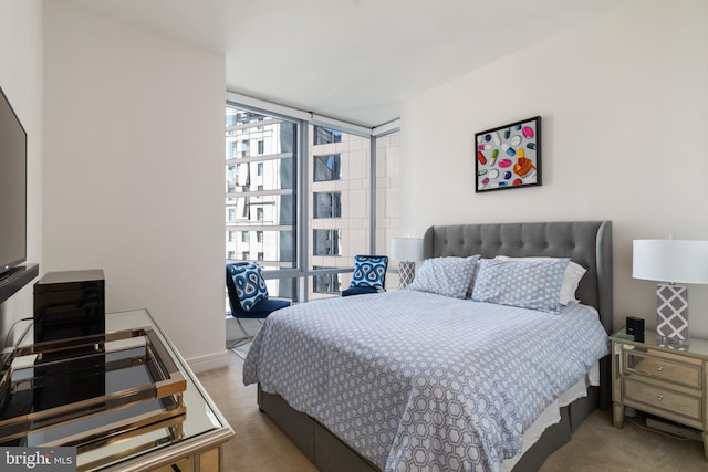 1414 S Penn Sq Unit 28A, Philadelphia, PA 19102 - bedroom with carpet floors, a wall of windows, and multiple windows