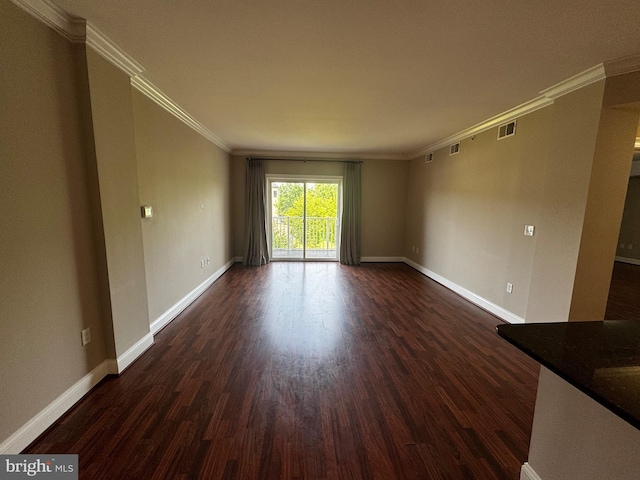 6301 Edsall Rd Unit 224, Alexandria, VA 22312 - unfurnished living room with dark wood-style flooring and crown molding