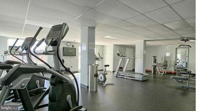 6301 Edsall Rd Unit 224, Alexandria, VA 22312 - gym with a paneled ceiling