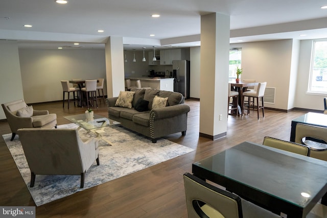 6301 Edsall Rd Unit 224, Alexandria, VA 22312 - living room featuring recessed lighting and wood finished floors