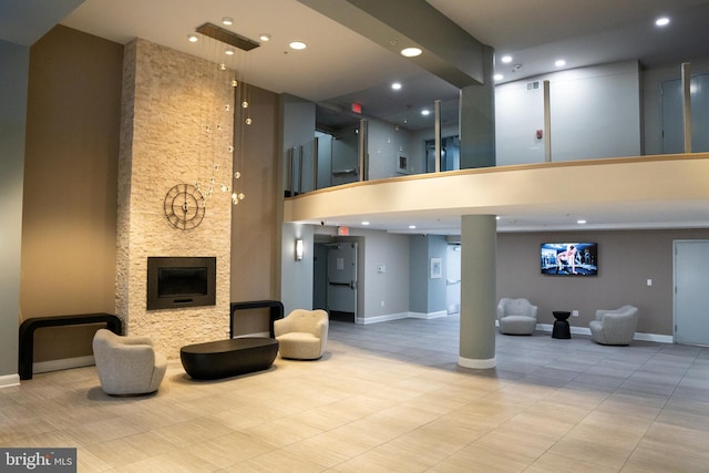 6301 Edsall Rd Unit 224, Alexandria, VA 22312 - common area featuring a towering ceiling and recessed lighting
