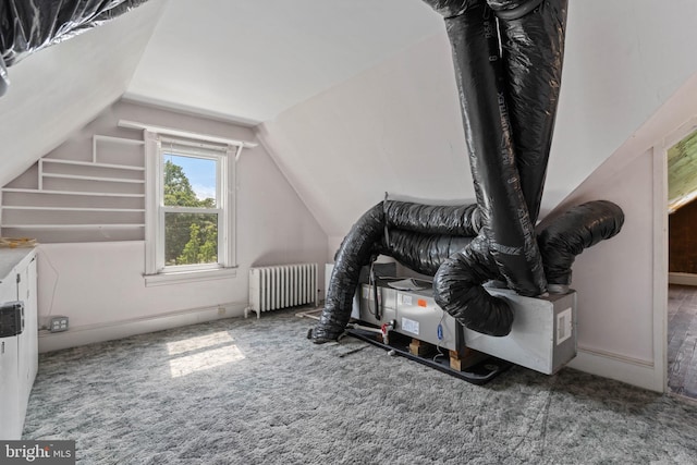 12 E Charles St, Palmyra, NJ 08065 - bonus room featuring radiator, carpet, and lofted ceiling