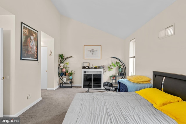 841 Mchenry St, Baltimore, MD 21230 - bedroom featuring carpet, vaulted ceiling, and baseboards