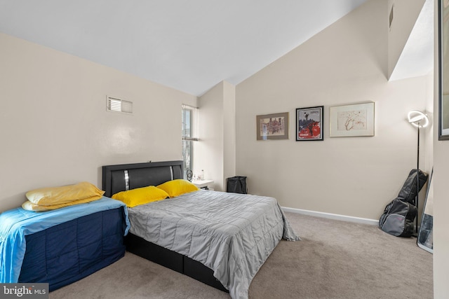 841 Mchenry St, Baltimore, MD 21230 - carpeted bedroom featuring vaulted ceiling and baseboards