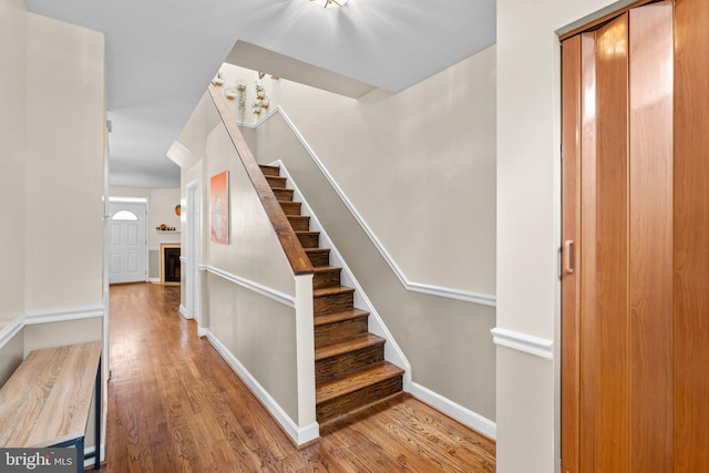 841 Mchenry St, Baltimore, MD 21230 - stairs with wood finished floors and baseboards