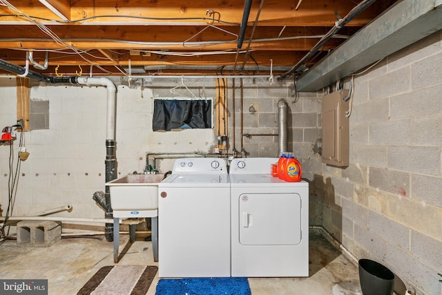 841 Mchenry St, Baltimore, MD 21230 - washroom with washer and clothes dryer and electric panel