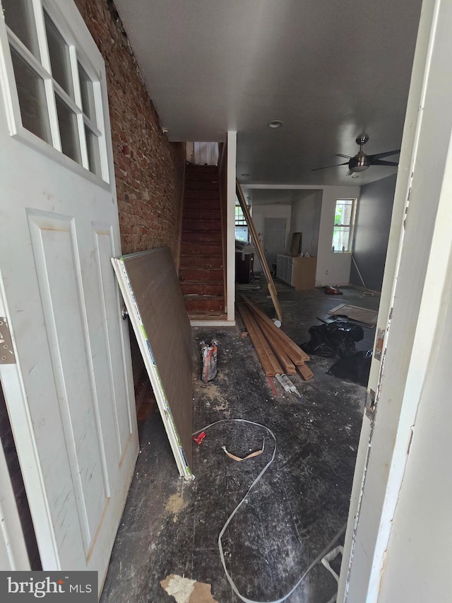3951 N Delhi St, Philadelphia, PA 19140 - interior space featuring stairs and a ceiling fan
