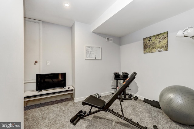 107 W Ostend St, Baltimore, MD 21230 - workout area with carpet, baseboards, and recessed lighting