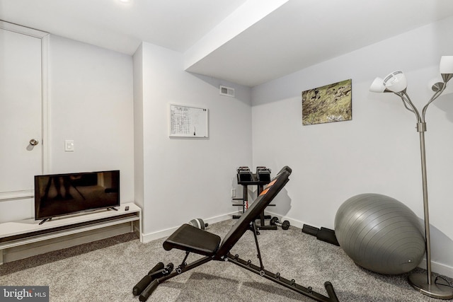107 W Ostend St, Baltimore, MD 21230 - workout room with baseboards and carpet
