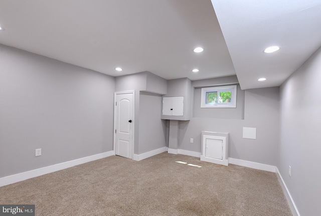 538 N Lakewood Ave, Baltimore, MD 21205 - below grade area with recessed lighting, carpet floors, and baseboards