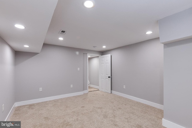 538 N Lakewood Ave, Baltimore, MD 21205 - finished basement featuring light carpet, recessed lighting, and baseboards