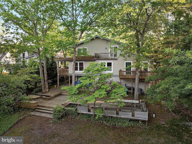 833 Buccaneer, Manahawkin, NJ 08050 - back of house featuring a balcony and a wooden deck