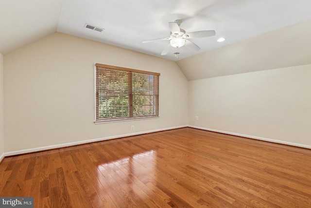 43229 Augustine Pl, Ashburn, VA 20147 - bonus room featuring lofted ceiling, wood finished floors, baseboards, and a ceiling fan