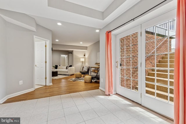 43229 Augustine Pl, Ashburn, VA 20147 - foyer featuring recessed lighting, baseboards, and light tile patterned flooring