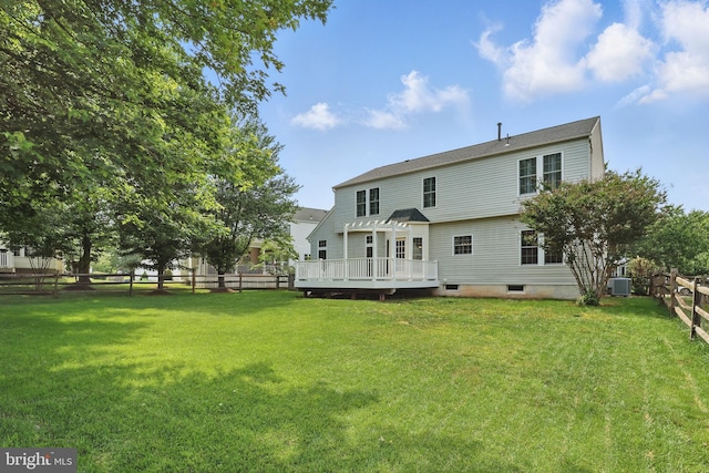 43175 Burstall Ct, Leesburg, VA 20176 - back of property with a deck and central air condition unit