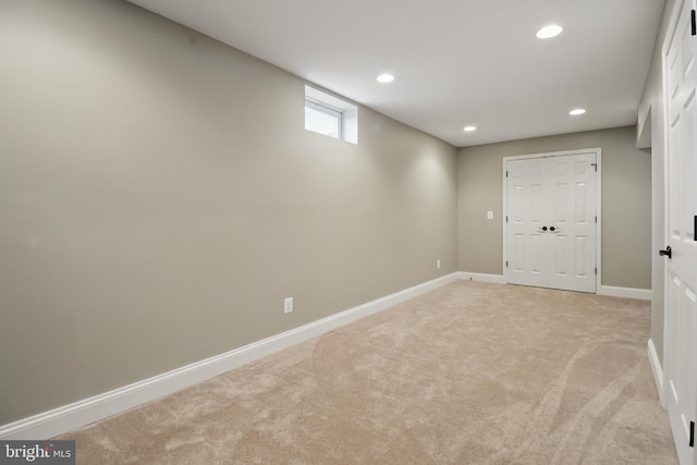 43175 Burstall Ct, Leesburg, VA 20176 - basement featuring recessed lighting, light colored carpet, and baseboards