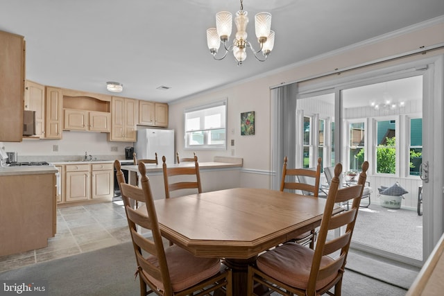 10004 Farrar Ct, Cheltenham, MD 20623 - dining area featuring a chandelier and ornamental molding
