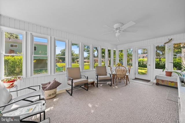 10004 Farrar Ct, Cheltenham, MD 20623 - sunroom featuring a ceiling fan and carpet