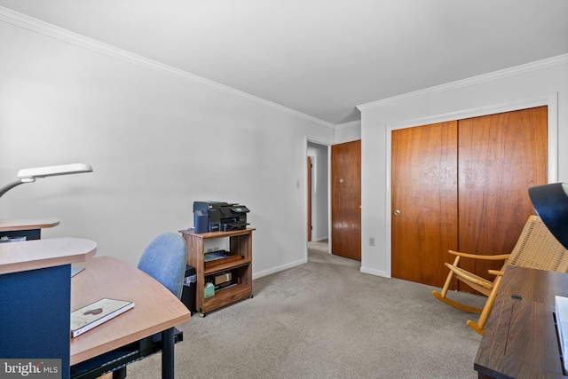 10004 Farrar Ct, Cheltenham, MD 20623 - carpeted home office featuring crown molding and baseboards