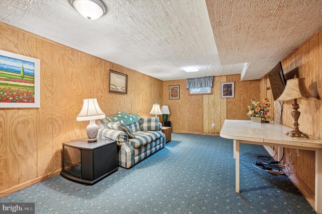 1004 Truman Rd, East Norriton, PA 19403 - living room with carpet and wooden walls