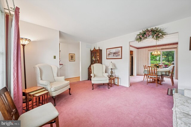 1004 Truman Rd, East Norriton, PA 19403 - sitting room featuring carpet and a chandelier
